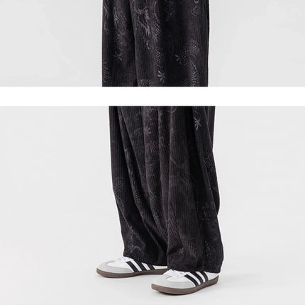 Pantaloni a gamba larga in velluto a coste da uomo in stile giapponese pantaloni larghi casual da uomo spessi e caldi pantaloni a lanterna Hip Hop streetwear taglie forti 5XL