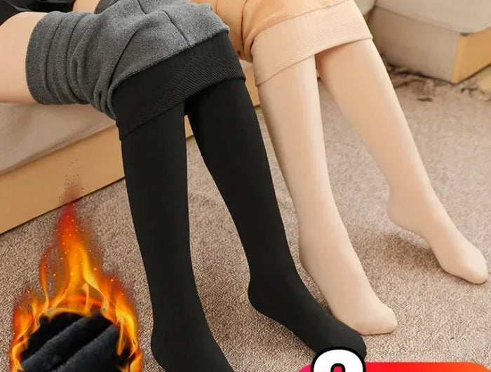 Women Thermal Stockings Winter Warm Elastic Slim Fleece Tights Pantyhose Thicken Plush High Waist Leggings Stocking Pants PlatiNum