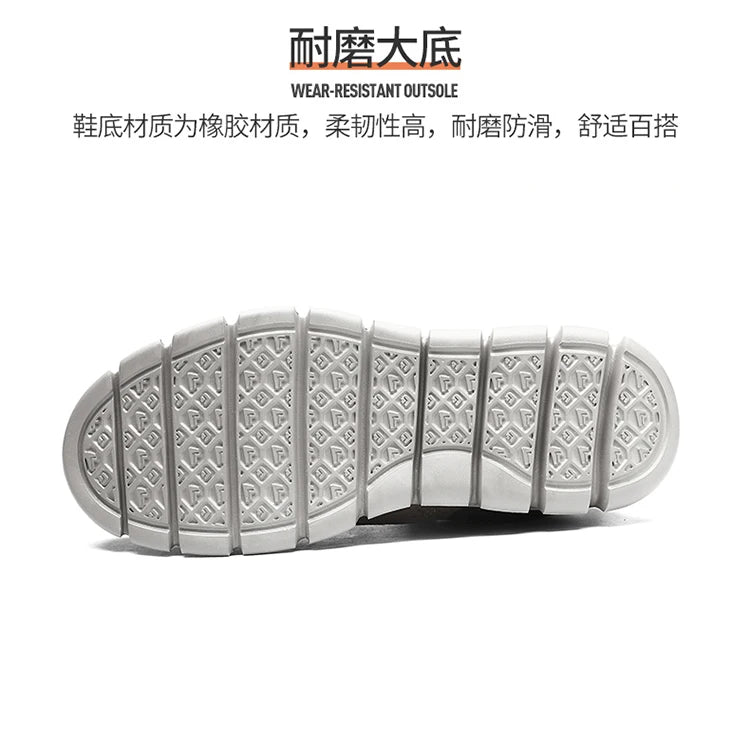 Men's Leather Casual Oxford Shoes, Breathable Anti-Slip Soft Sole Fashion Sneakers for Business Walking and Daily Wear