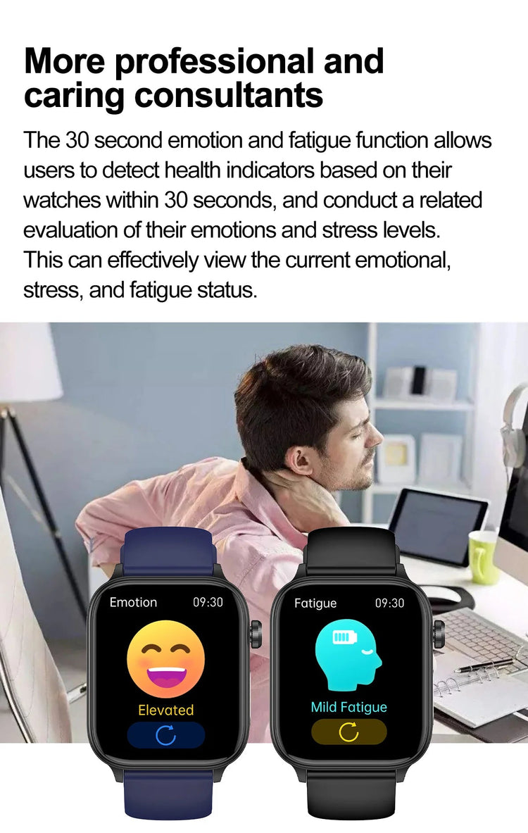 2025 Nuovo AI Diagnosi Lipidi nel sangue Acido urico Test di composizione corporea Smart Watch per uomo ECG + PPG Chiamata Bluetooth Salute Smartwatch platinumshop