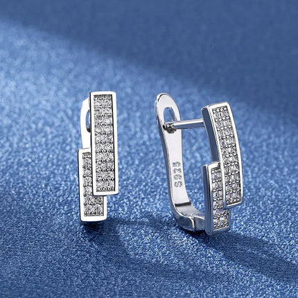 Orecchini in argento sterling 925 gioielli di alta qualità retrò modello semplice orecchini con zirconi bianchi viola vendita calda platinumshop
