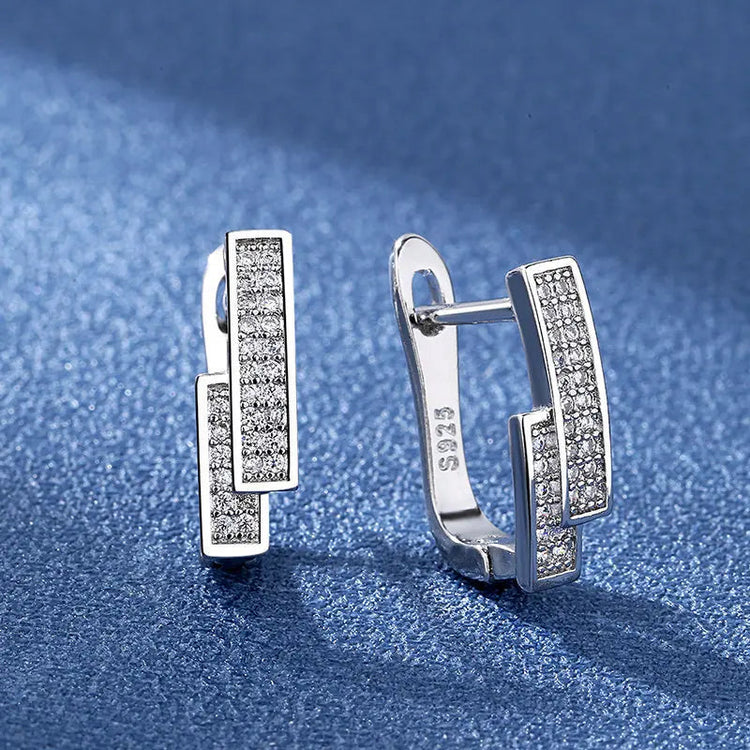 Orecchini in argento sterling 925 gioielli di alta qualità retrò modello semplice orecchini con zirconi bianchi viola vendita calda platinumshop