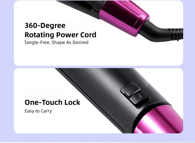 TINSOL New 2-in-1 Curling Iron & Straightener Multi-Function Hair Styling Tool Dual-Purpose Curling and Straightening Iron