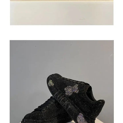 Luxury Fashion New Designer Men's Charm Rhinestone All Match Platform Causal Shoes Male Flats Moccasins Walking Sneakers Zapatos