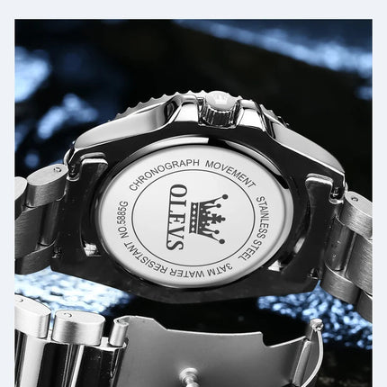 OLEVS 5885 Orologio da uomo Orologio al quarzo impermeabile di marca originale Cinturino in acciaio inossidabile Data automatica Orologi da regalo da uomo per uomo platinumshop