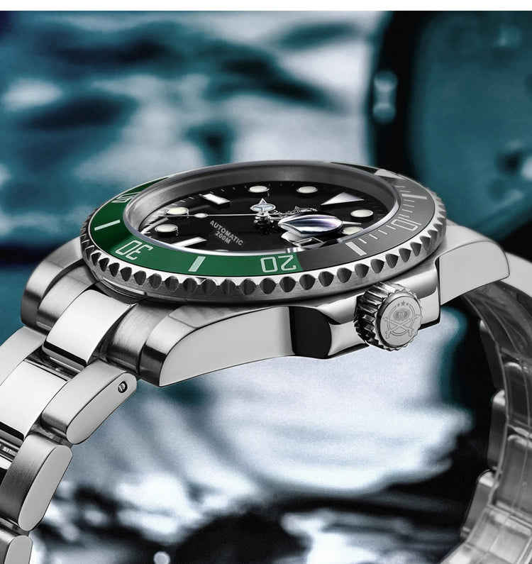 ADDIESDIVE Men's Watch NH35 Automatic Luxury Sapphire Crystal 200m Waterproof Luminous Date Stainless Watches Relogios Masculino