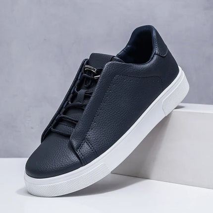 Men's Leather Casual Shoes Versatile Comfortable Breathable Outdoor Sports Board Sneakers