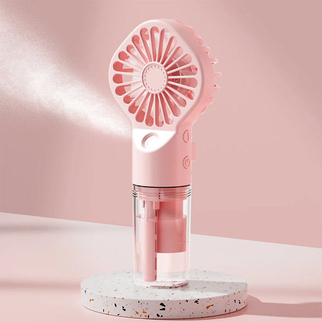 Ventilatore spray portatile portatile Mini umidificatore Ventilatore 4 velocità Potente vento USB ricaricabile Ventilatore nebulizzatore d'acqua Piccolo ventilatore esterno
