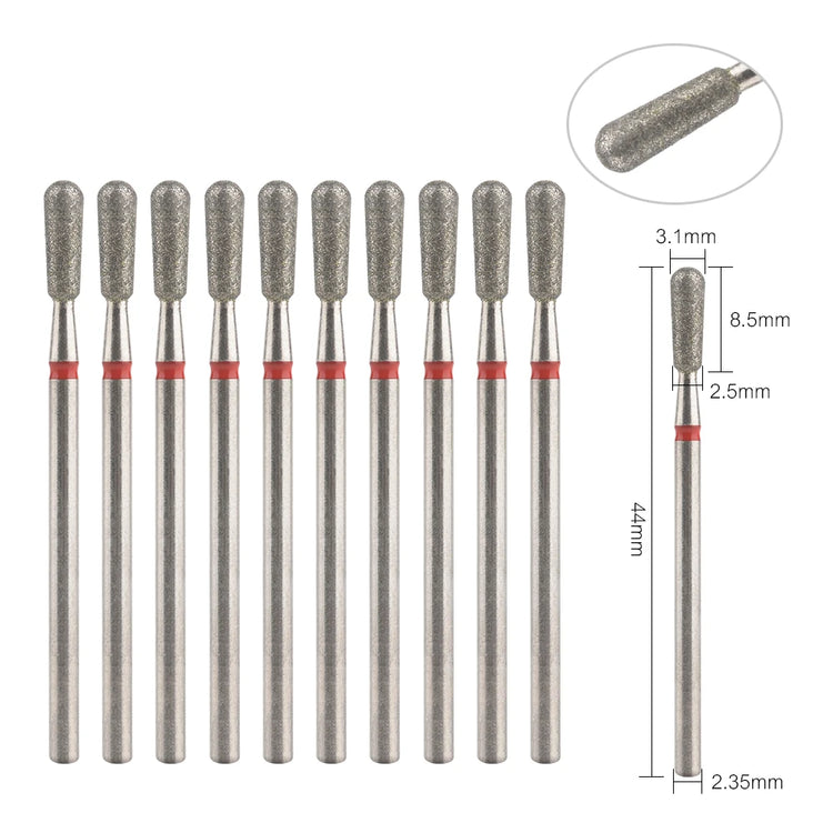10Pcs Diamond Milling Cutter For Manicure Electric Nail Drill Bits Accessory Pedicure Machine Nail File Gel Remover Tool uñas Accesorios Y Herramientas