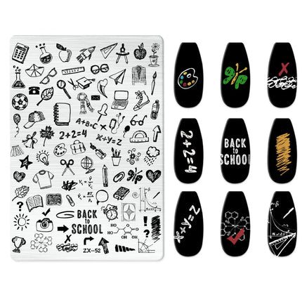 Flowers Love Nail Stamping Newspaper Splice Theme Irregular Stamping Plates Letter Nail Art Printing Stencil Tool Big Size Tools