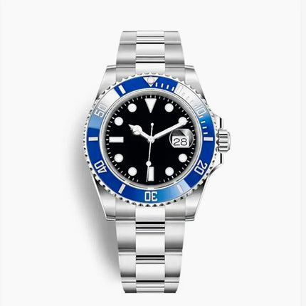 Orologi Automatici Meccanici da Uomo in Acciaio Inossidabile 904L, Cassa Lucida, Ultimo Stile di Moda, Quadrante Sfumato Nero-Blu, Antigraffio
