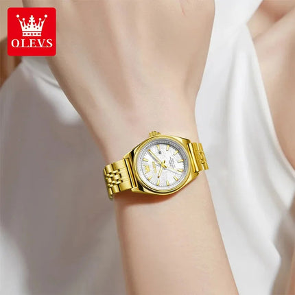 OLEVS 3703 Orologio da donna Orologio al quarzo con calendario di lusso Orologio da polso da donna impermeabile con specchio ad alta durezza 30M platinumshop