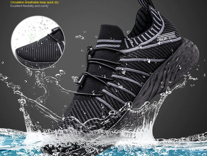 ONEMIX Nuove scarpe da corsa nere per uomo Sneakers da allenamento traspiranti impermeabili Scarpe sportive da trekking antiscivolo per esterni da uomo PlatiNum