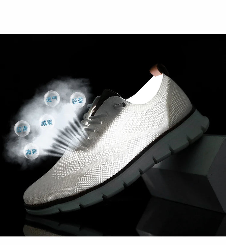 Scarpe Eleganti Casual da Uomo, Sneakers da Passeggio alla Moda, Oxford in Rete per il Lavoro, Leggere con Suola Morbida