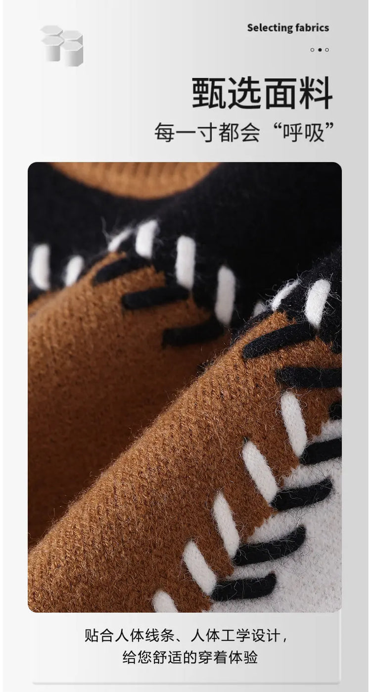 Sweaters men 2025 Winter Letter pattern thick sweater men Student youth sweaters autumn Men's wool pullovers full