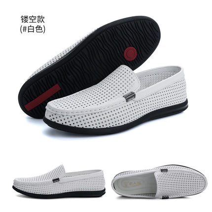 2025 Estate Scava Fuori Penny Mocassini Da Uomo Scarpe Da Barca Traspirante Uomo Mocassini In Pelle Slip On Appartamenti Mens Casual Scarpe Da Guida