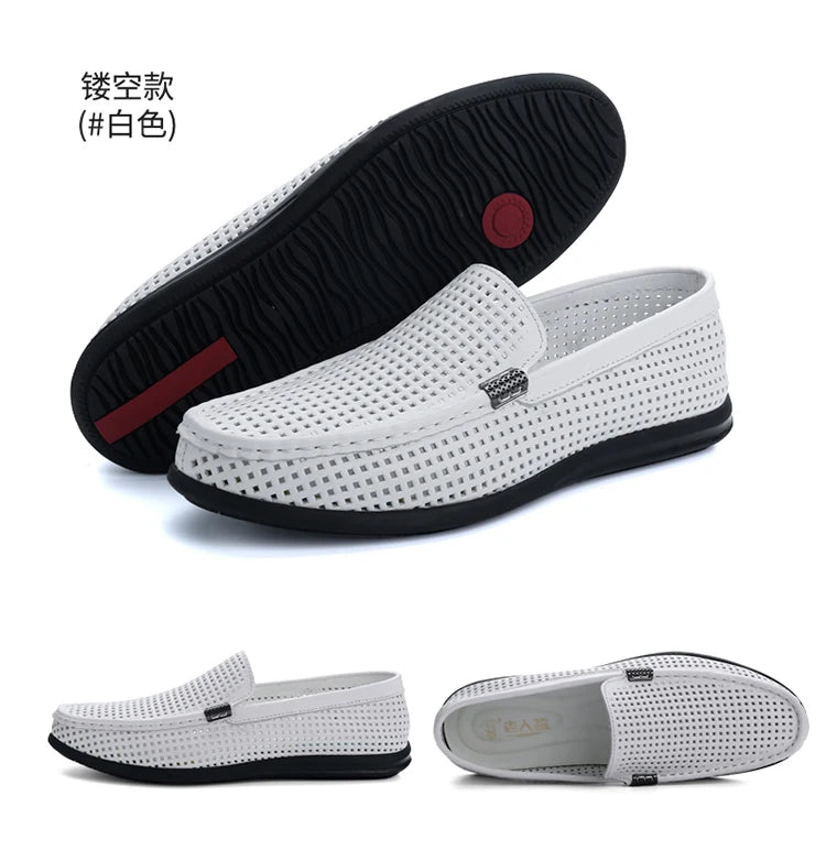 2025 Estate Scava Fuori Penny Mocassini Da Uomo Scarpe Da Barca Traspirante Uomo Mocassini In Pelle Slip On Appartamenti Mens Casual Scarpe Da Guida