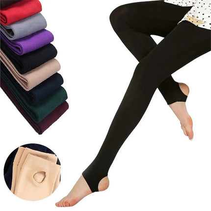 Women Winter Thermal Warm Thick Pantyhose Fluff Lined Stretch Slim Leggings Pants PlatiNum