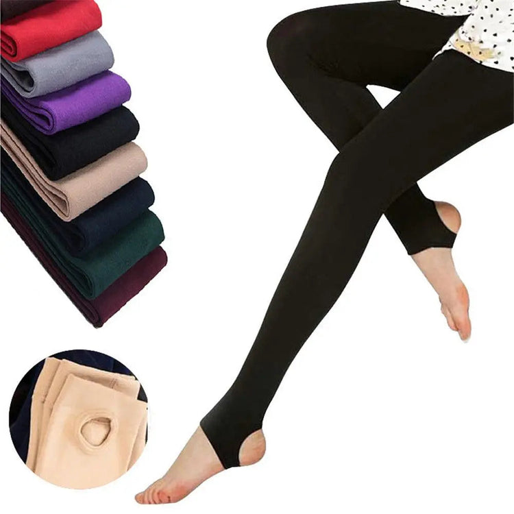 Women Winter Thermal Warm Thick Pantyhose Fluff Lined Stretch Slim Leggings Pants PlatiNum