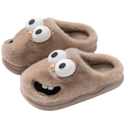 Nuovo simpatico cartone animato invernale suola morbida da uomo pavimento interno piattaforma antiscivolo diapositive calde pantofole di peluche scarpe casual in cotone per la casa maschile