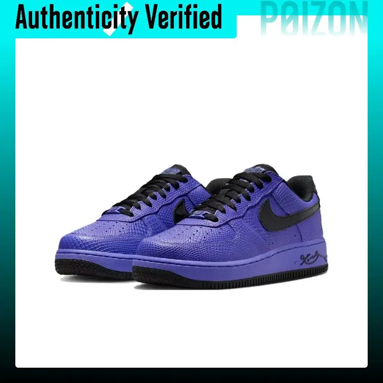 Nike x Kobe Bryant Air Force 1 Slip Resistant Abrasion Resistant Low top Skateboard Shoes Unisex Black Purple II7062-500