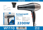 2200W Professional Hair Dryer AC100-240V Adjustable Temperature Speed Cold Shot Blow Dryer With Concentrator Nozzle Salon Home Travel Hair Styling Tool