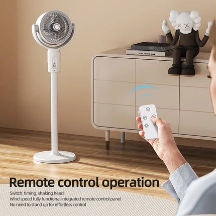 Ventilatore a Turbina Elettrica da Pavimento, Ventilatore a Cinque Velocità Regolabili, Altezza Regolabile, Ricaricabile