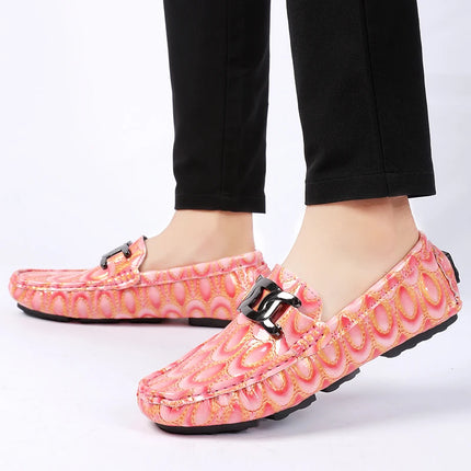 Mocassini da Uomo con Motivi Testurizzati, Calzature Casual Slip-On per Uso Quotidiano, Calzature Resistenti all'Usura e Robuste per Uomo