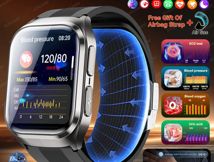 2026 Nuovo aggiornamento AI diagnostico Airbag pressione sanguigna precisa salute SmartWatch acido urico ECG lipidi nel sangue Smartwatch uomo donna platinumshop