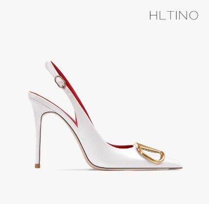 HLTINO Fahion Slingback Nero Comode Scarpe Estive da Donna Sandali con Tacco Alto 2025 Tendenza per Abito da Festa di Nozze