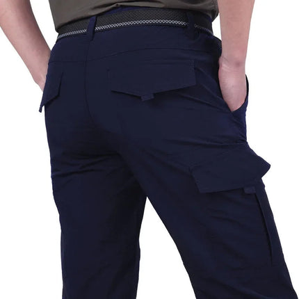 Summer Casual Lightweight Army Military Long Trousers Male Waterproof Quick Dry Cargo Camping Overalls Tactical Pants Breathable PlatiNum