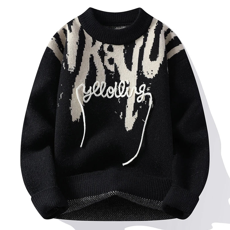 2024 High End Knitted Sweater Luxury Cashmere Sweater Men Korean Harajuku Mens Christmas Jumper Thick Warm Pullover Sweaters Man