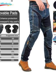Kevlar Motorcycle Jeans Men Summer Riding Pants Blue Dirt Bike Trousers Abrasion Resistant Mesh Ventilation Durable