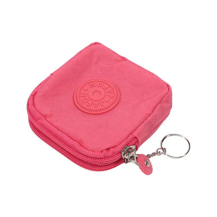 Mini Nylon Waterproof Coin Purses Key Bag Wallets Portable Square Small Card Holder Zipper Zero Wallets Card Bags Headphone Bags PlatiNum