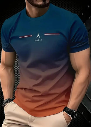 T-shirt homme imprimé simple décontracté, grande taille, mode été, respirant