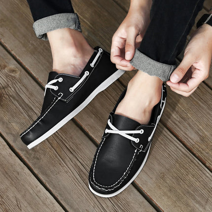 Scarpe mocassini da uomo alla moda con punta a grembiule, comode antiscivolo per passeggiate all'aperto, viaggi, primavera ed estate