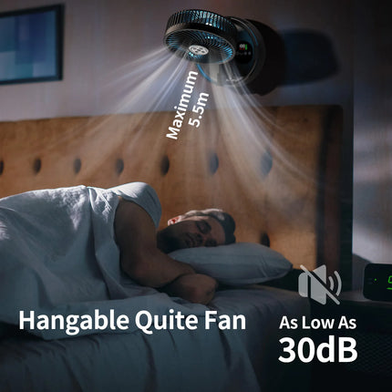 Socool Ventilatore Pieghevole Portatile 20000mAh 8 Velocità & Oscillazione Automatica Ventilatore da Pavimento e da Tavolo Ricaricabile con Telecomando per Casa