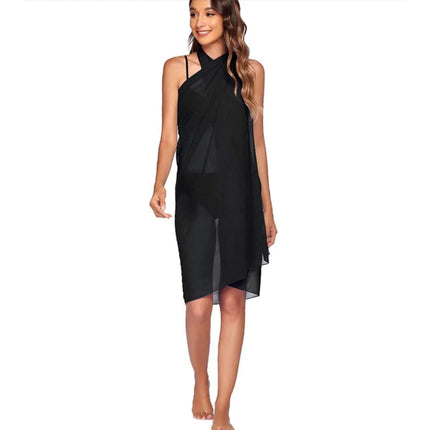 Sarong Lungo in Chiffon, Copricostume Trasparente da Spiaggia, Sciarpa Sexy per Bikini, Copricostume Unico per Donne in Vacanza platinumshop