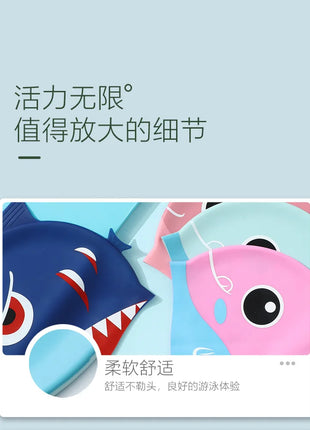 Cuffia da nuoto per bambini con dinosauro simpatico cartone animato Cuffia da nuoto per ragazzi e ragazze Cuffia da nuoto per bambini impermeabile ad alta elasticità in silicone morbido