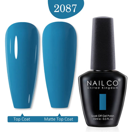 NAILCO 15ml Green Blue Series UV Nail Gel Polish Blue Colors UV&LED Gel Varnish Red Soak Off Semi Permanent LED Nail Gel Varnish