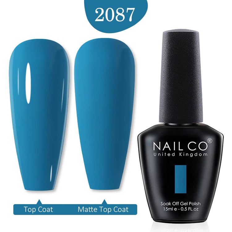 NAILCO 15ml Green Blue Series UV Nail Gel Polish Blue Colors UV&LED Gel Varnish Red Soak Off Semi Permanent LED Nail Gel Varnish