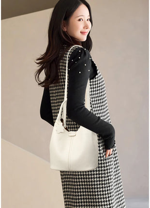 Nuove borse da donna in PU morbido casual alla moda Borse a tracolla femminili di grande capacità in tinta unita Borse tote retrò per lo shopping