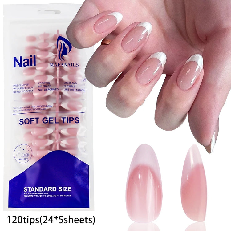 120Pcs Short Square Coffin Glossy Pink Full‑Cover Press‑On Acrylic Fake Nail Tips For DIY Nail Art Decoration