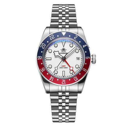 ADDIESDIVE Hot Sale GMT Movement Quartz Watch Stainless Steel Super Luminous 200M Diver Watches For Men AD2044 Relogio Masculino
