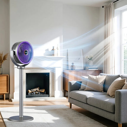 Ventilatore da scrivania verticale 3 in 1, ventilatore silenzioso a 5 velocità per la circolazione dell'aria in tutta la stanza, vento forte e bassa rumorosità, ideale per la casa, il letto
