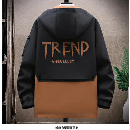 Windbreaker Regular Zipper Jacket 2023 Spring Men's Hooded Trend Printed Jacket Hip Hop Top Men's Low Price