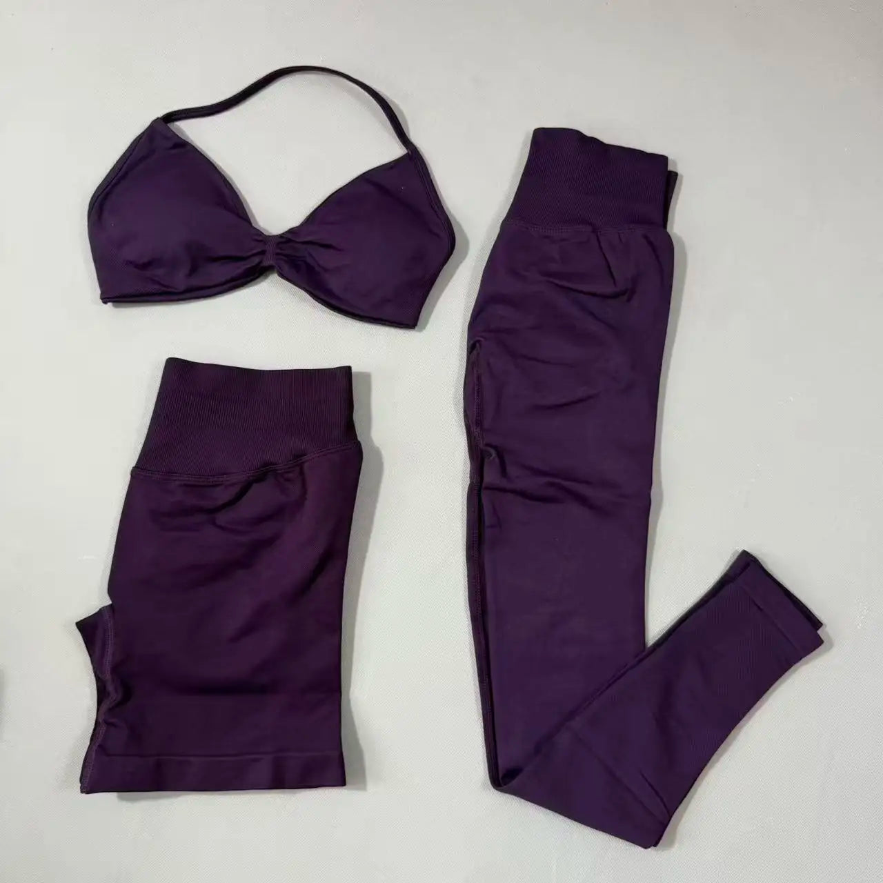 Yoga fitness set 3pcs Impact Gym Set Women Bras and Yoga Set High Waist Scrunch Seamless Shorts Fitness Clothes Activewear Work