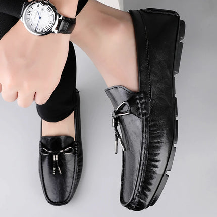 Scarpe Casual da Uomo in Vera Pelle, Mocassini di Lusso Traspiranti, Slip-on, Scarpe da Guida, Calzature Business
