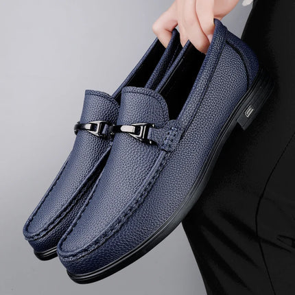 Mocassini in Vera Pelle per Uomo, Scarpe Casual Classiche per Lavoro e Pendolarismo, Slip-on Comodi per Passeggiate
