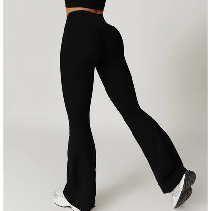 Flare Leggings Yoga Pants Women Bell-bottoms Yoga Tights High Waist Fitness Pants Stretch Gym Workout Sports Push Up Leggings PlatiNum